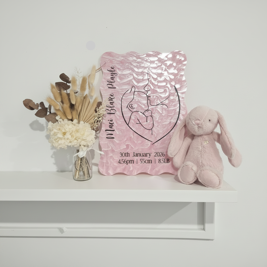 Birth Announcement Plaque - Styled