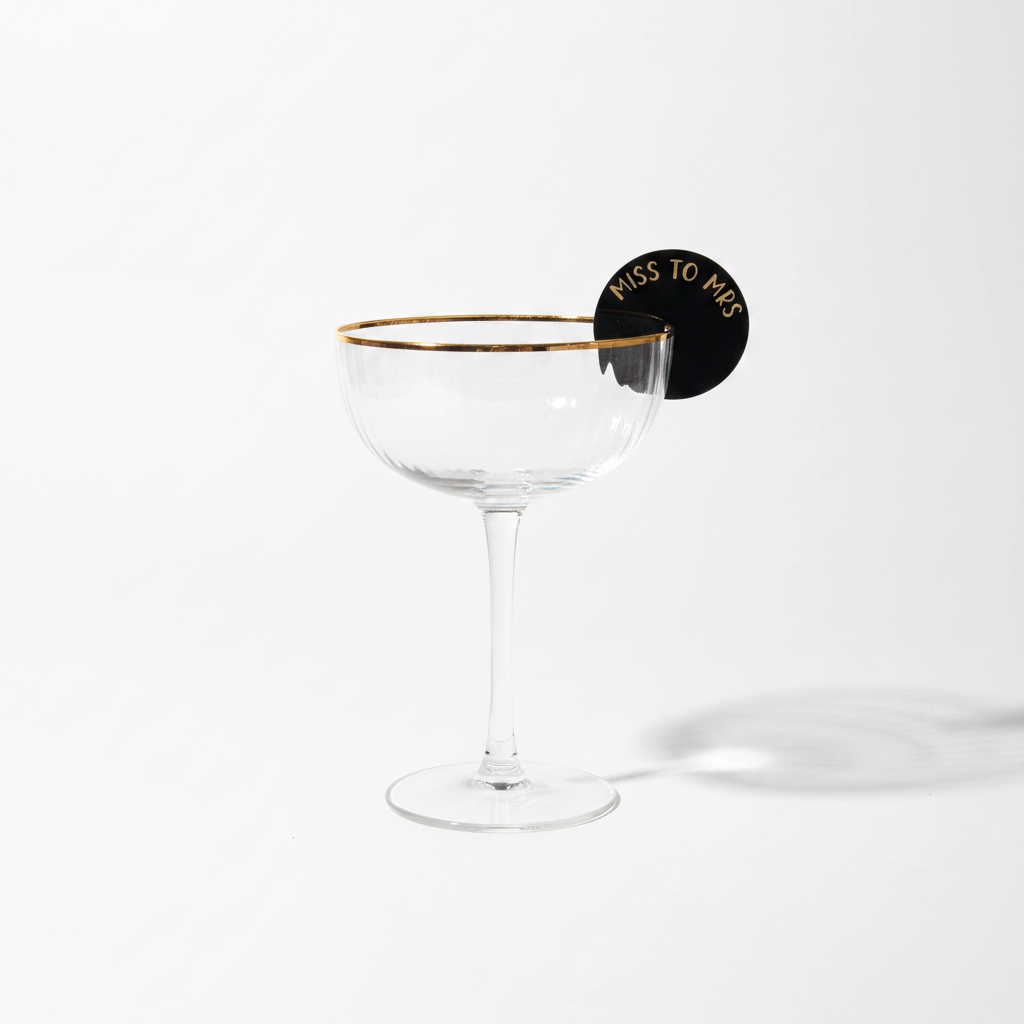 Miss to Mrs Drink Tag - On Glass